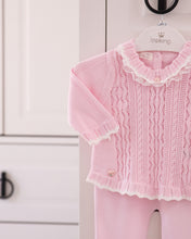 Cargar imagen en el visor de la galería, 10816-W Girls White with Pink 2 Pieces Knitted Set (Pack of 4)