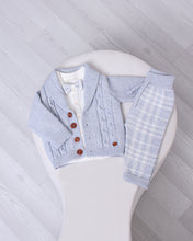 Charger l'image dans la galerie, 9570-BB Boys Baby Blue Knitted Trousers 3 Pieces Set