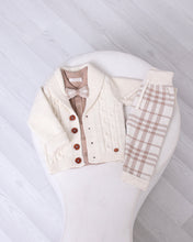 Load image into Gallery viewer, 9570-C Boys Cappuccino Knitted Trousers 3 Pieces Set (Pack 4)