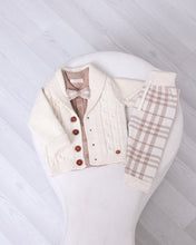 Load image into Gallery viewer, 9570-I Boys Ivory Knitted Trousers 3 Pieces Set (Pack 4)