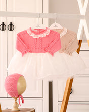 Cargar imagen en el visor de la galería, 5344 Knitted dress with Bell skirt with bonnet