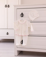 Cargar imagen en el visor de la galería, 10816-W Girls White with Pink 2 Pieces Knitted Set (Pack of 4)