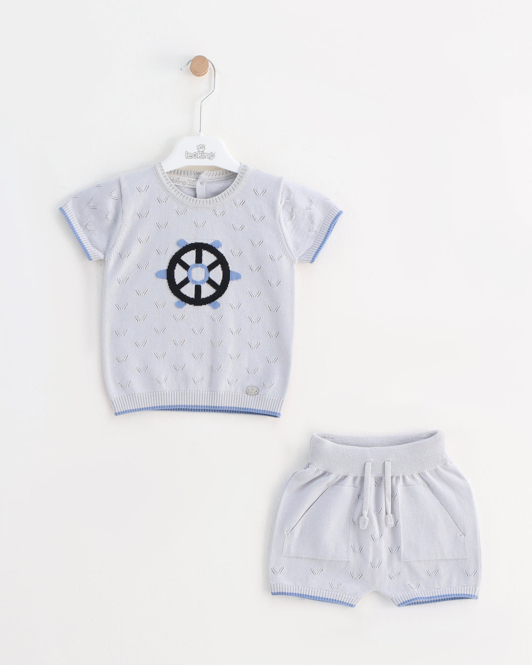 8467 Boys Grey Knitted Short Set (pack of 4)