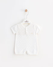 Charger l'image dans la galerie, 7385 Boys White with Beige Romper (Pack of 4)