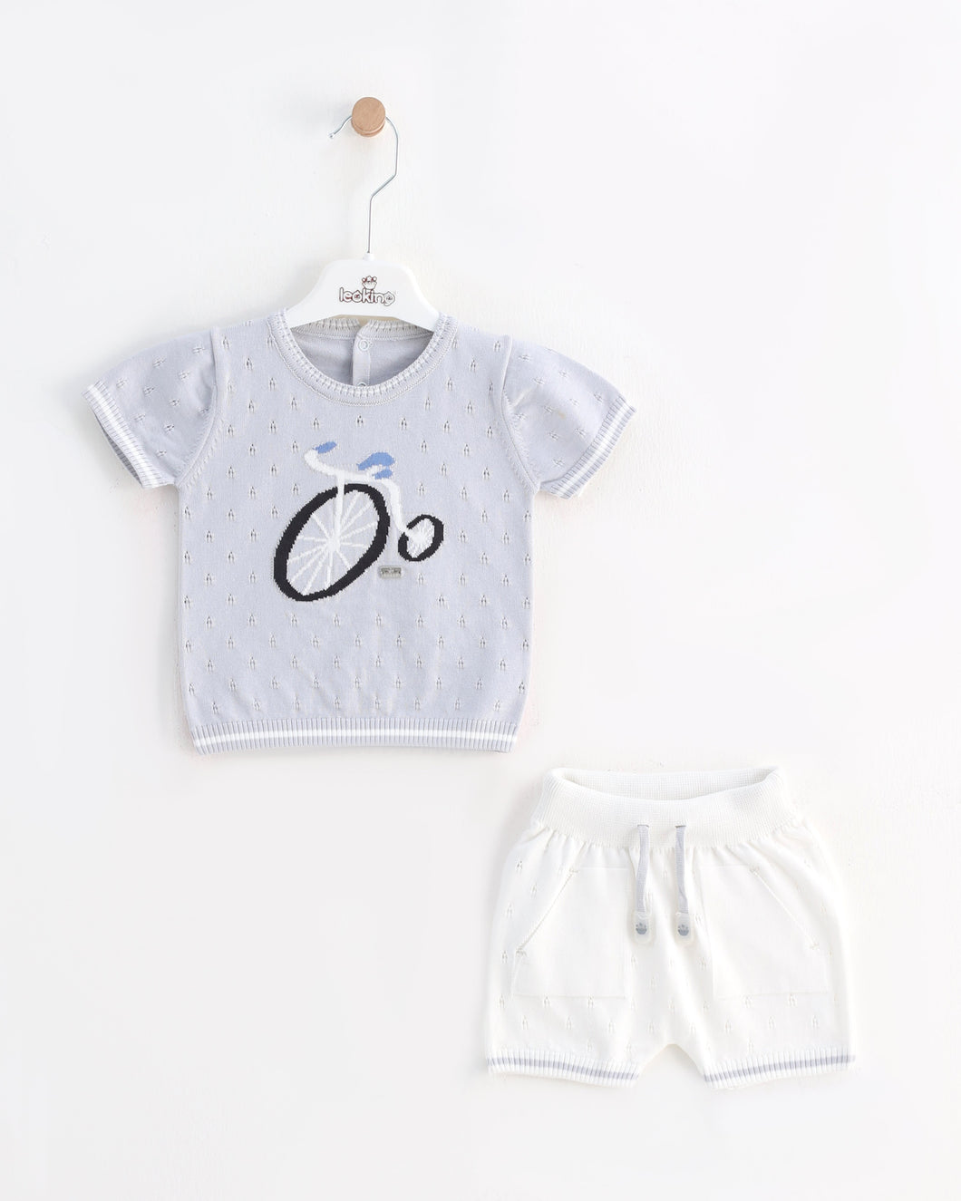 8481 Boys Grey Knitted Short Set (pack of 4)