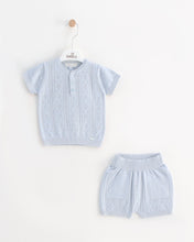 Cargar imagen en el visor de la galería, 8463 Boys White Knitted Short Set
