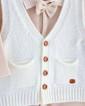 Charger l'image dans la galerie, 12711 White & Beige Newborn Babygrow with Waistcoat 3 pcs (Pack 4)