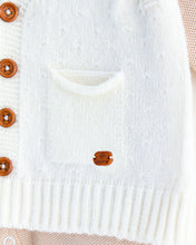 Charger l'image dans la galerie, 12711 White & Beige Newborn Babygrow with Waistcoat 3 pcs