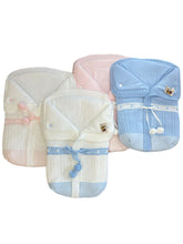 Cargar imagen en el visor de la galería, 2985  White with Pale Blue Pompom Sleeping Bag