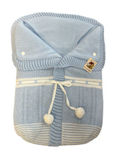 Cargar imagen en el visor de la galería, 2985  White with Pale Blue Pompom Sleeping Bag