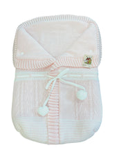 Cargar imagen en el visor de la galería, 2985  White with Pale Blue Pompom Sleeping Bag