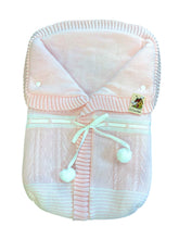 Cargar imagen en el visor de la galería, 2985  White with Pale Blue Pompom Sleeping Bag
