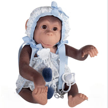Load image into Gallery viewer, 36305 Chipi SILICON Monkey Blue Pompom Romper