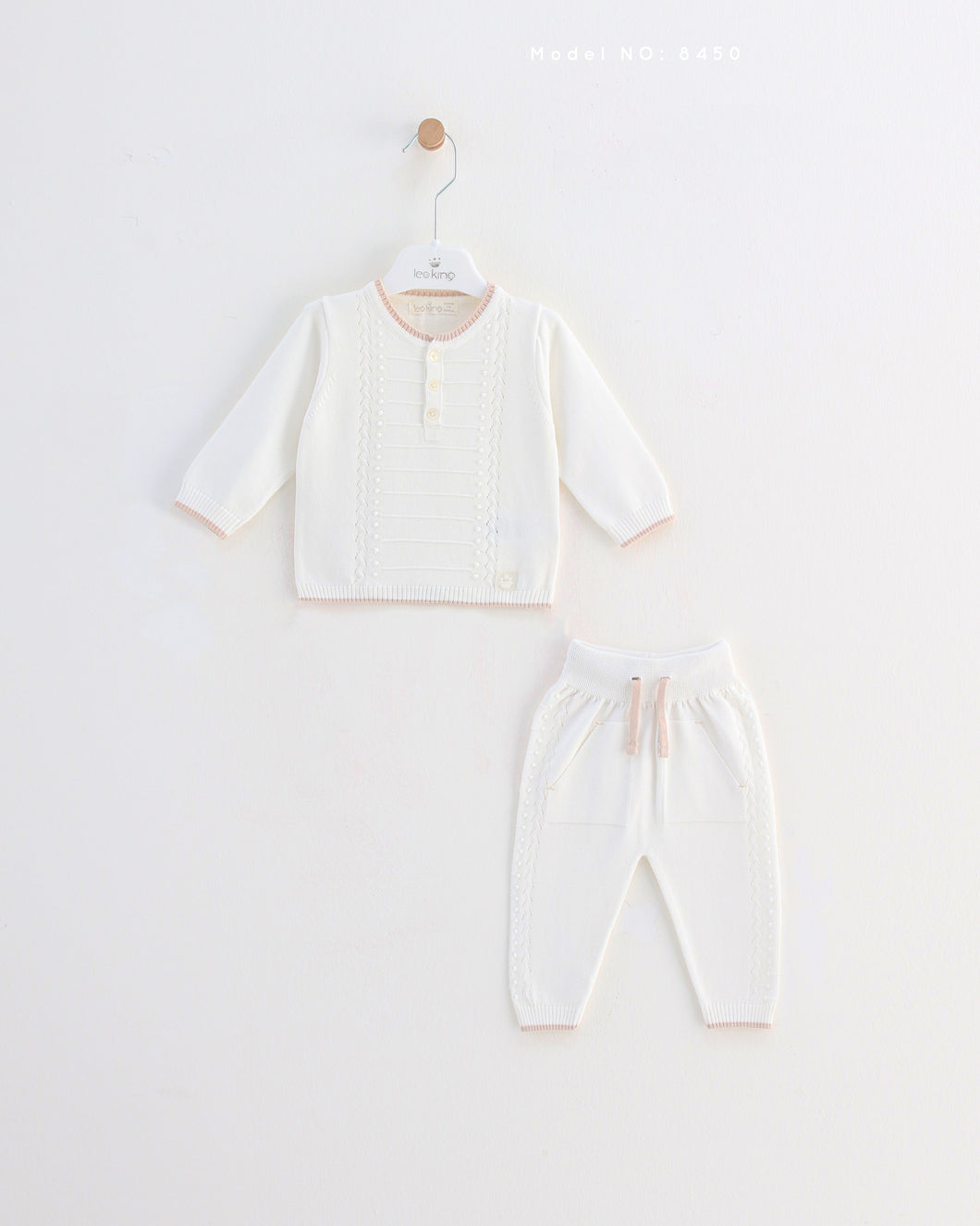 8450- B Baby Blue with whte trim Trousers Set (Pack 3)