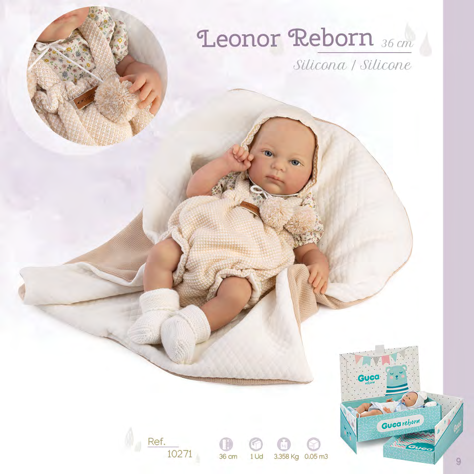 10271 LEONOR 36 cm Silicone Reborn