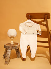 Load image into Gallery viewer, 10715 Ivory Knitted with Cotton Babygrow with Hat (Pack 4)
