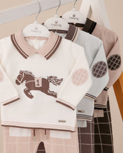 Charger l&#39;image dans la galerie, 8352- Ivory with Beige Boys Knitted Trousers Set
