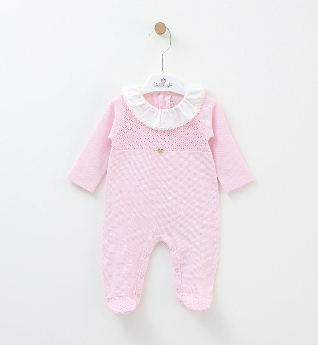 12709-B Girls Pink Babygrow