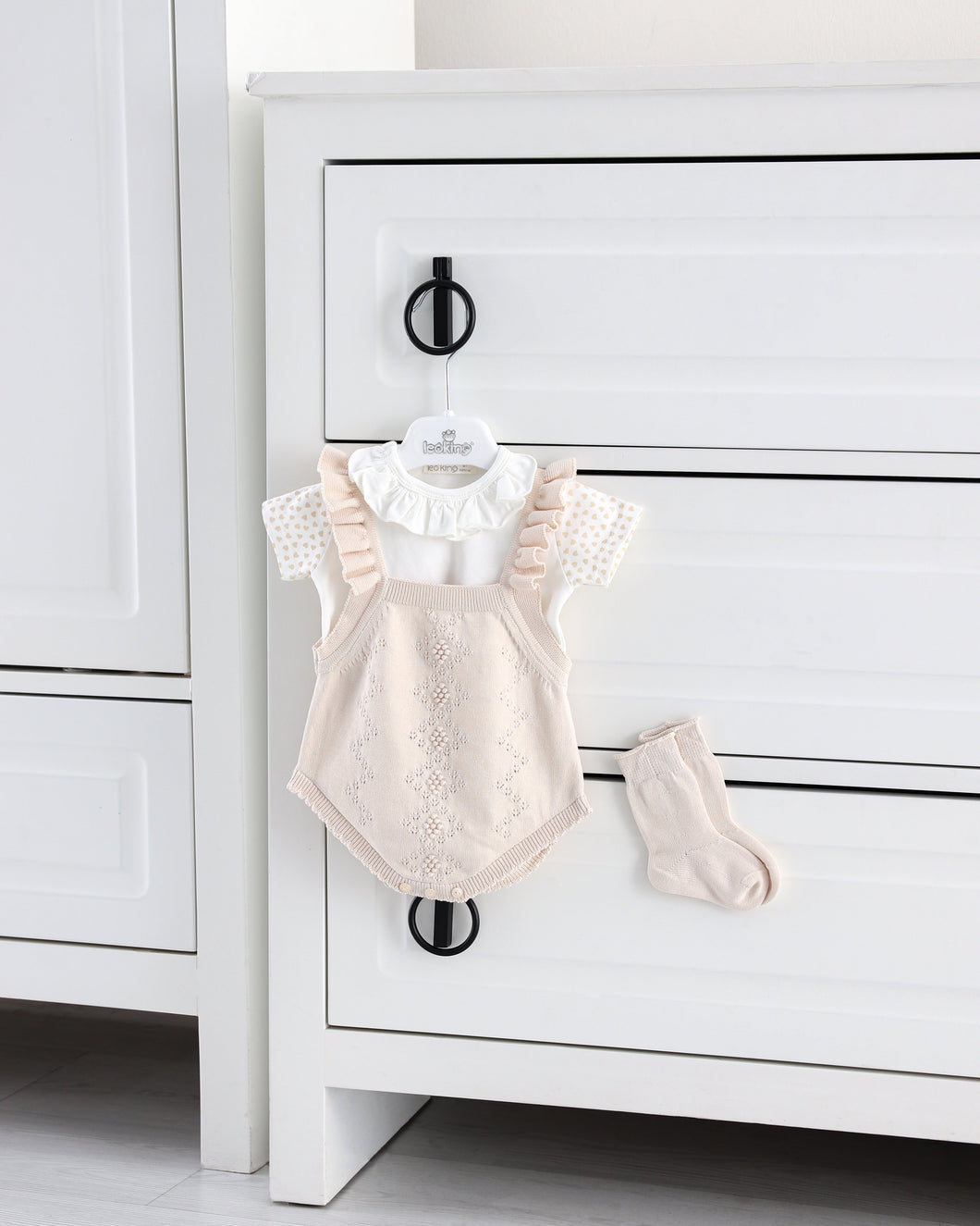 7407 Beige Baby Girls Romper (Pack 4)