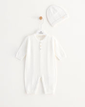 Load image into Gallery viewer, 7383 Grey Baby Boy Romper Suit with Hat (Pack 4)
