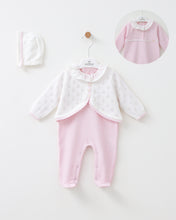 Cargar imagen en el visor de la galería, 12707-P Girls Newborn Babygrow with Cardigan (Pack 4)
