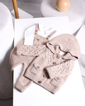 Charger l&#39;image dans la galerie, 9557 Ivory Baby Boys Romper Set with Cardigan
