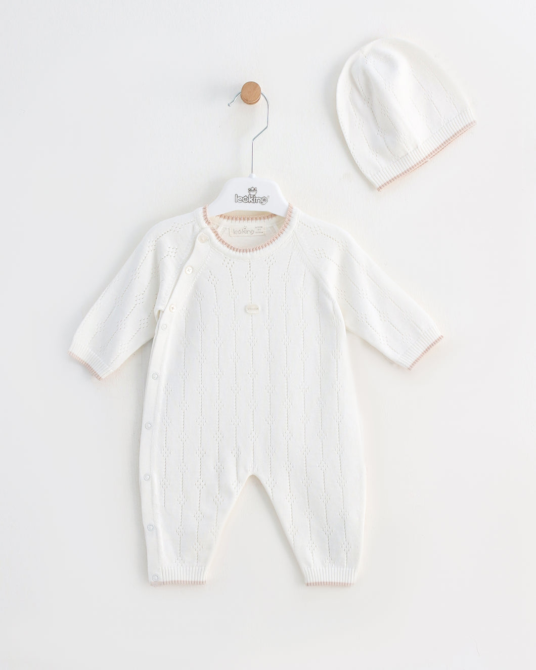 7391 Baby Boy White  Knitted Romper (Pack4)