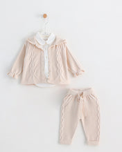 Charger l&#39;image dans la galerie, 8464  Girls Beige with White Trousers 3 Pcs Set (Pack of 4)
