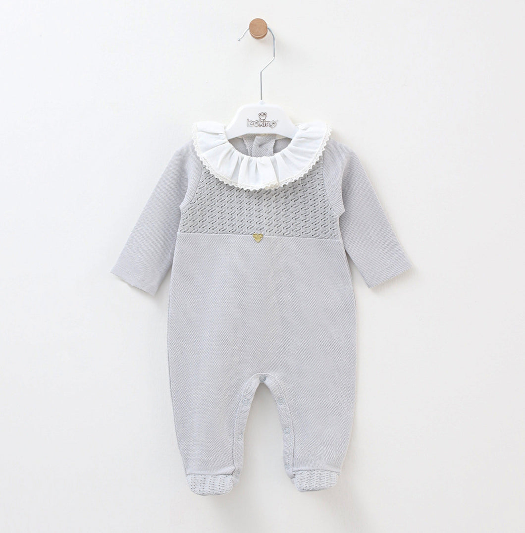 12709-G Girls Grey Babygrow (Pack 4)