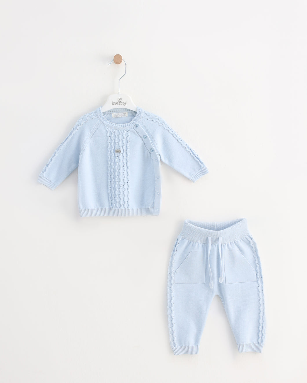 8472-B Boys  Baby Blue  Knitted Set