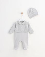 Charger l&#39;image dans la galerie, 10729-G Baby Boy Grey  Knitted &amp; Cotton Babygrow (Pack4)
