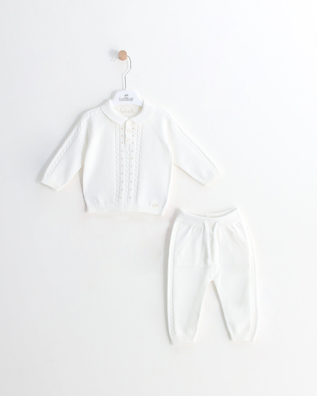 8449 Boys White Trousers Set
