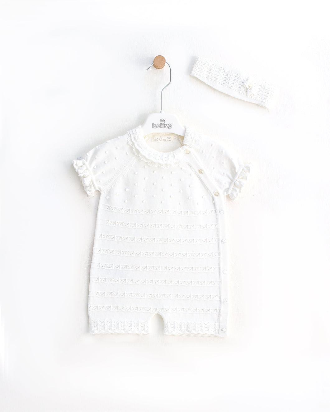 7392 Baby Girls White Romper (Pack 4)