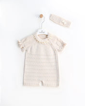 Load image into Gallery viewer, 7392 Baby Girls Beige Romper (Pack 4)
