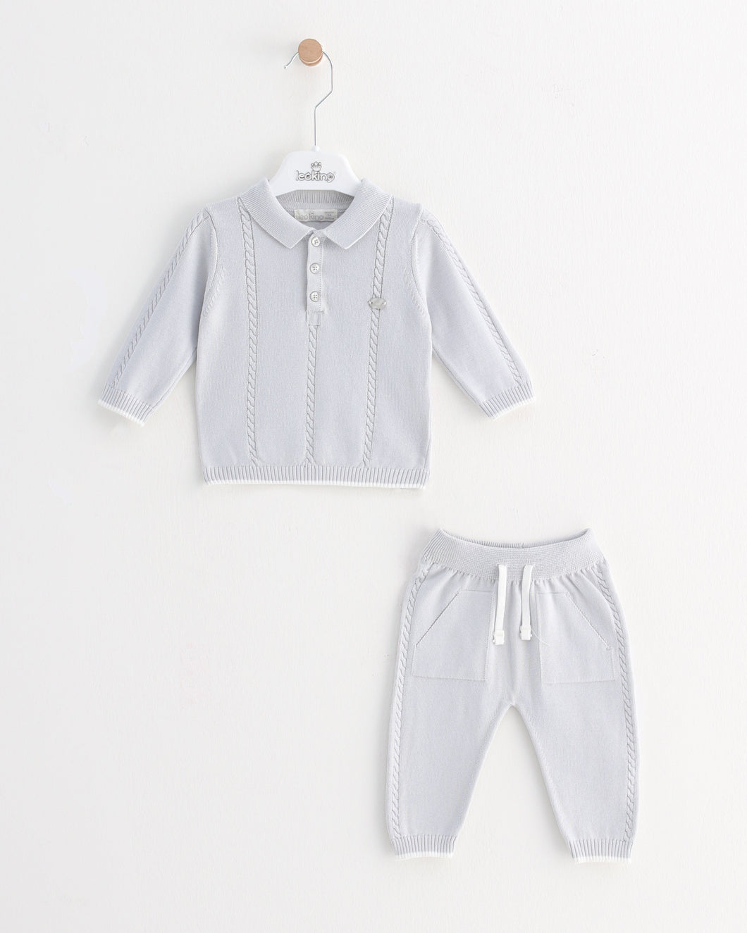 8444-G  Boys Grey Knitted Trousers Set (Pack 4)