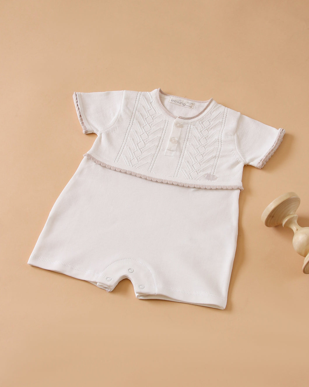 10717-W Boys White Romper (Pack of 4)