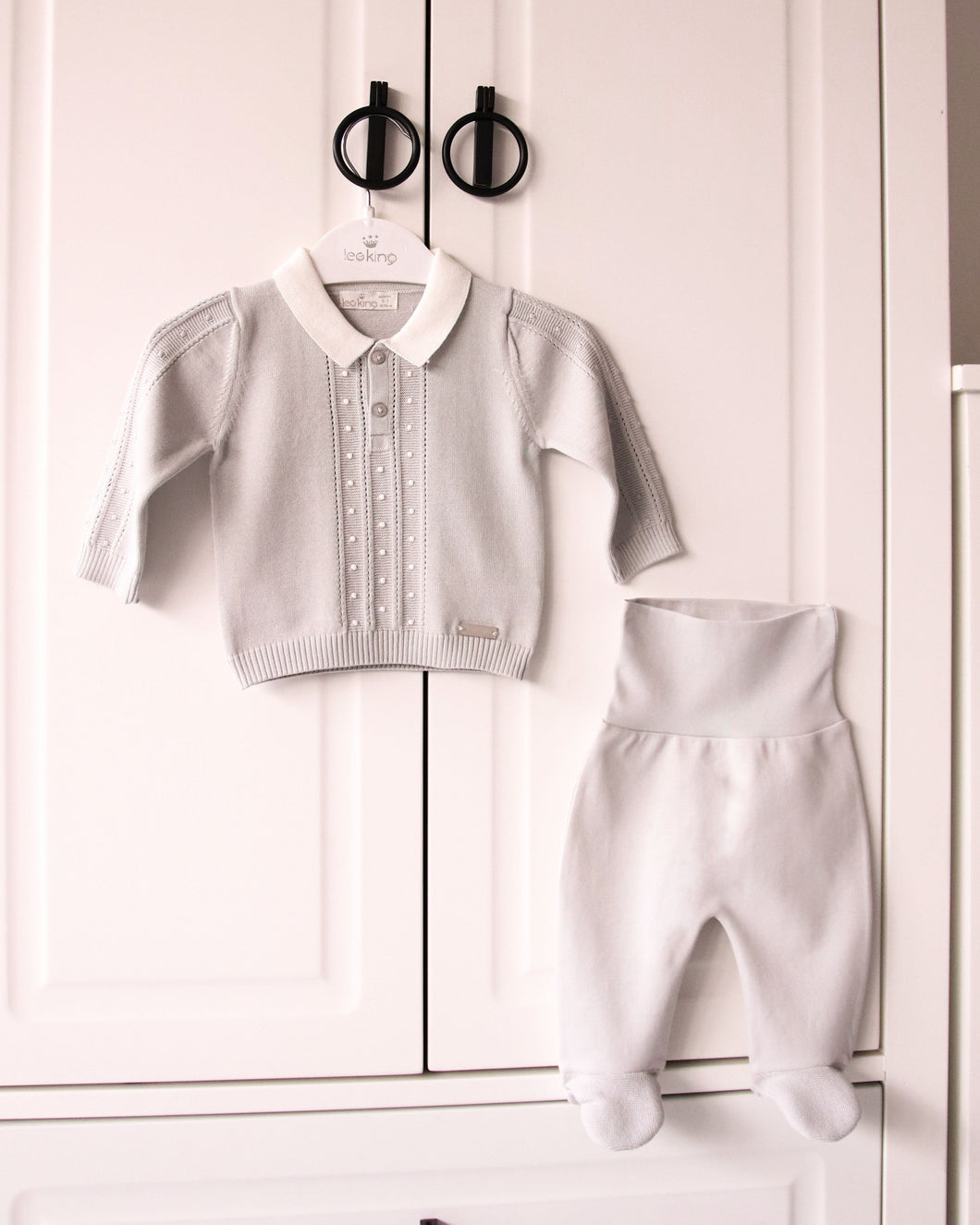 10815 Grey Newborn Babygrow 2 pcs (Pack of 4)