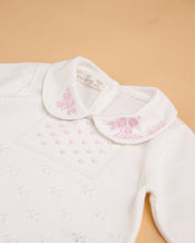 Charger l&#39;image dans la galerie, 8426-WWP Girls White with Pink Knitted Trousers Set
