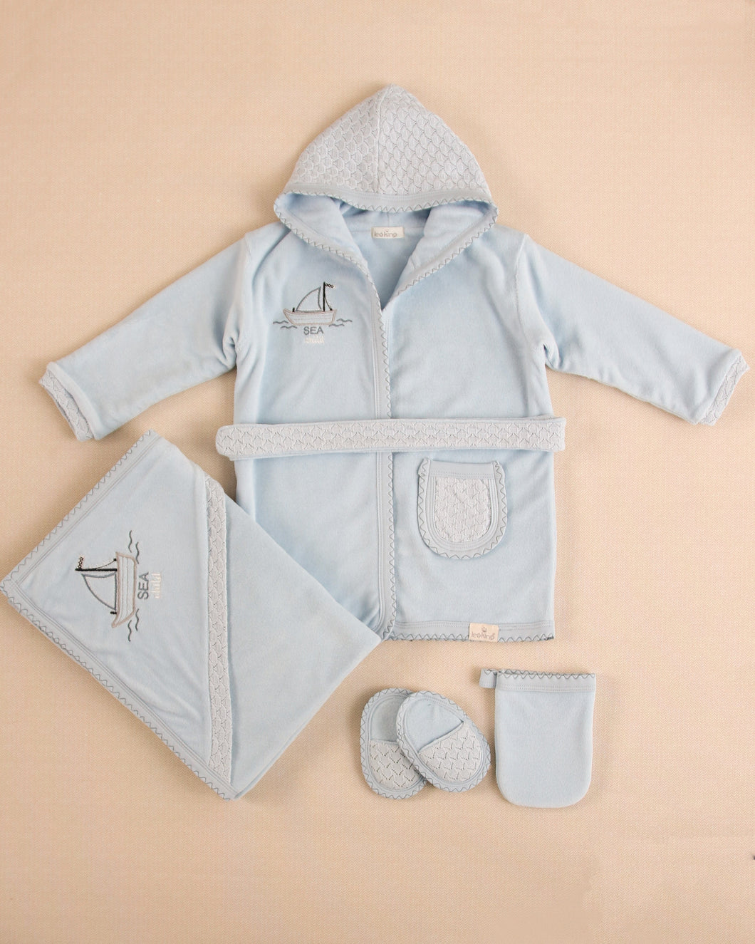 12803-B Baby Blue Bathrobes for Newborn (Gift Set)