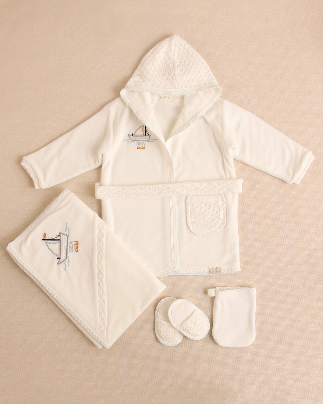 12803-W White Bathrobes for Newborn (Gift Set)