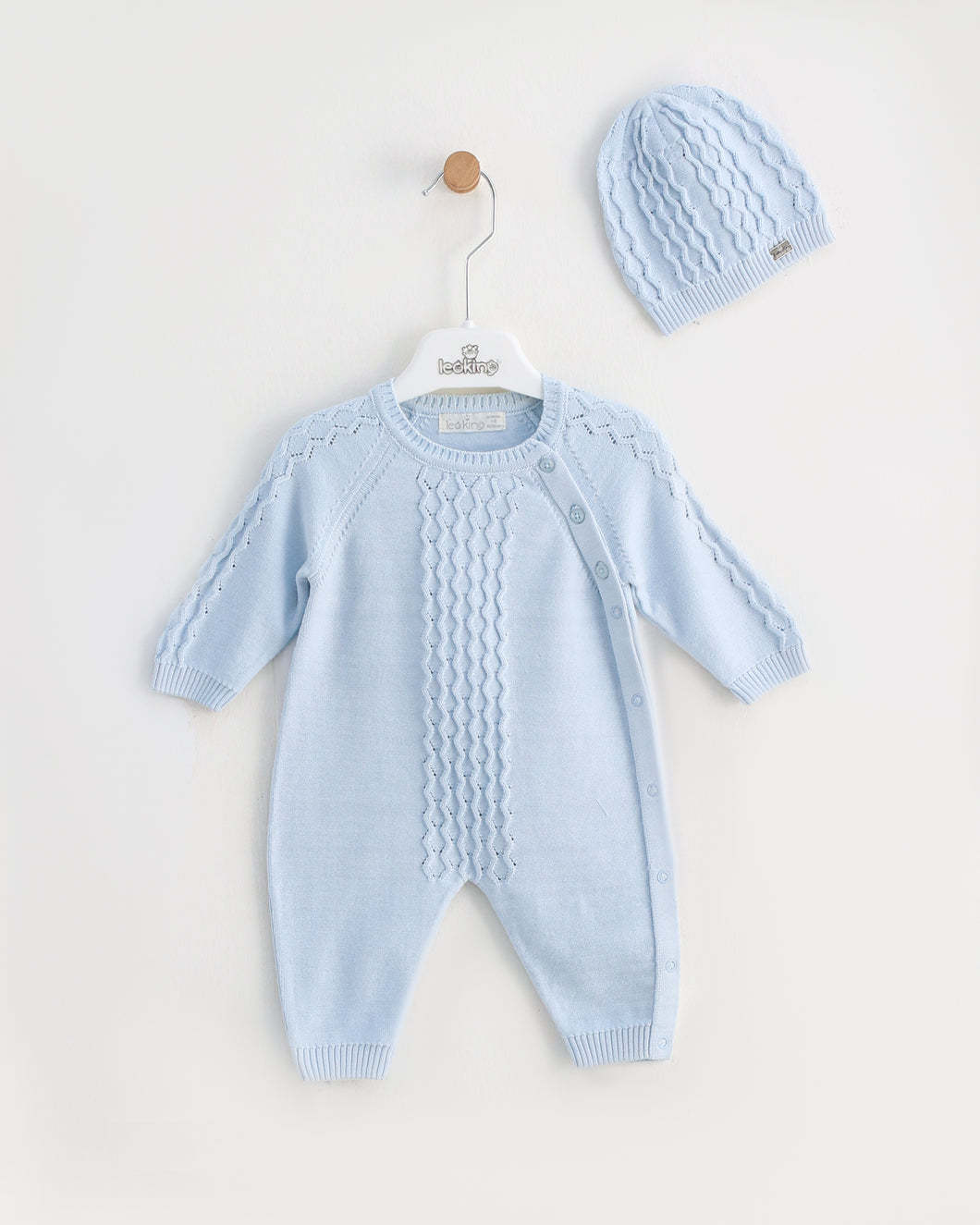 7388 Baby Blue Knitted Romper (Pack4)