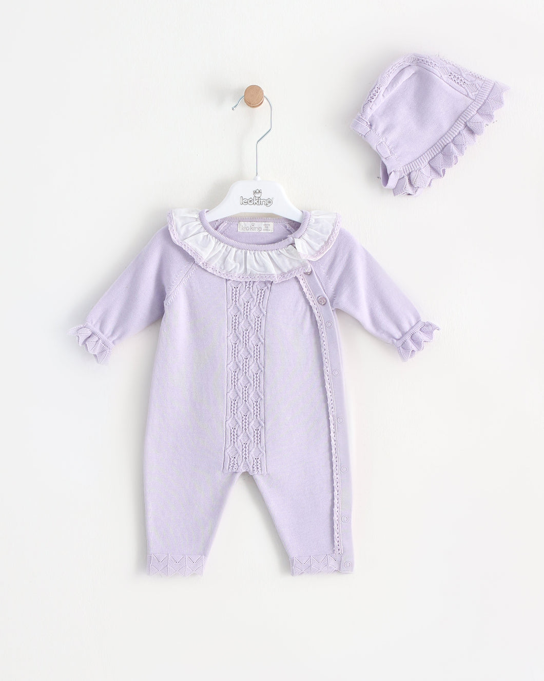 7386 Girls Lilac Knitted Romper  (Pack 4)
