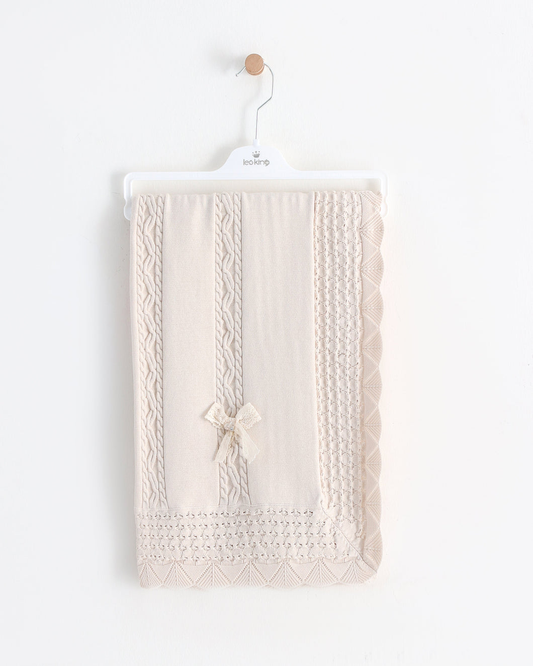 6367 Beige Knitted Shawl