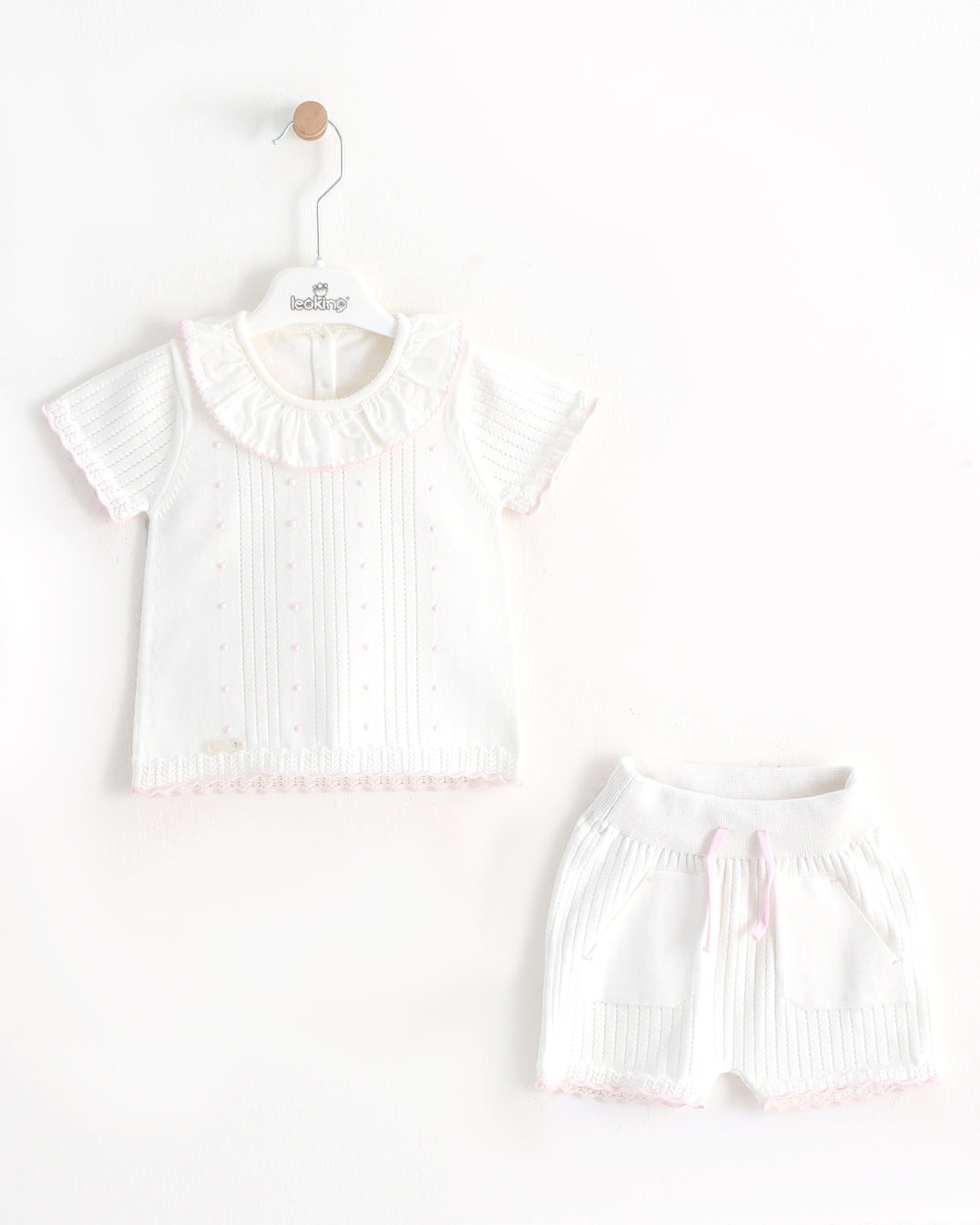 8480 Baby Girls White Short Set