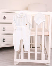 Charger l&#39;image dans la galerie, 10726 Ivory Knitted with Cotton Babygrow with Hat (Pack 4)
