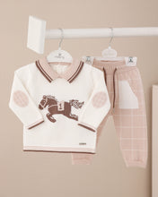 Charger l&#39;image dans la galerie, 8352- Ivory with Beige Boys Knitted Trousers Set
