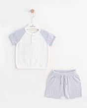 Charger l&#39;image dans la galerie, 8458 Grey Ivory  Boys Knitted Short Set (pack of 4)
