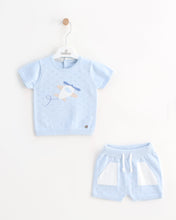 Load image into Gallery viewer, 8465 Baby Blue Boys Knitted Short Set (pack of 4)
