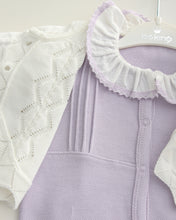 Load image into Gallery viewer, 12721-PW  Pink with White Cardigan Knitted &amp; Cotton Babygrow (Pack4)
