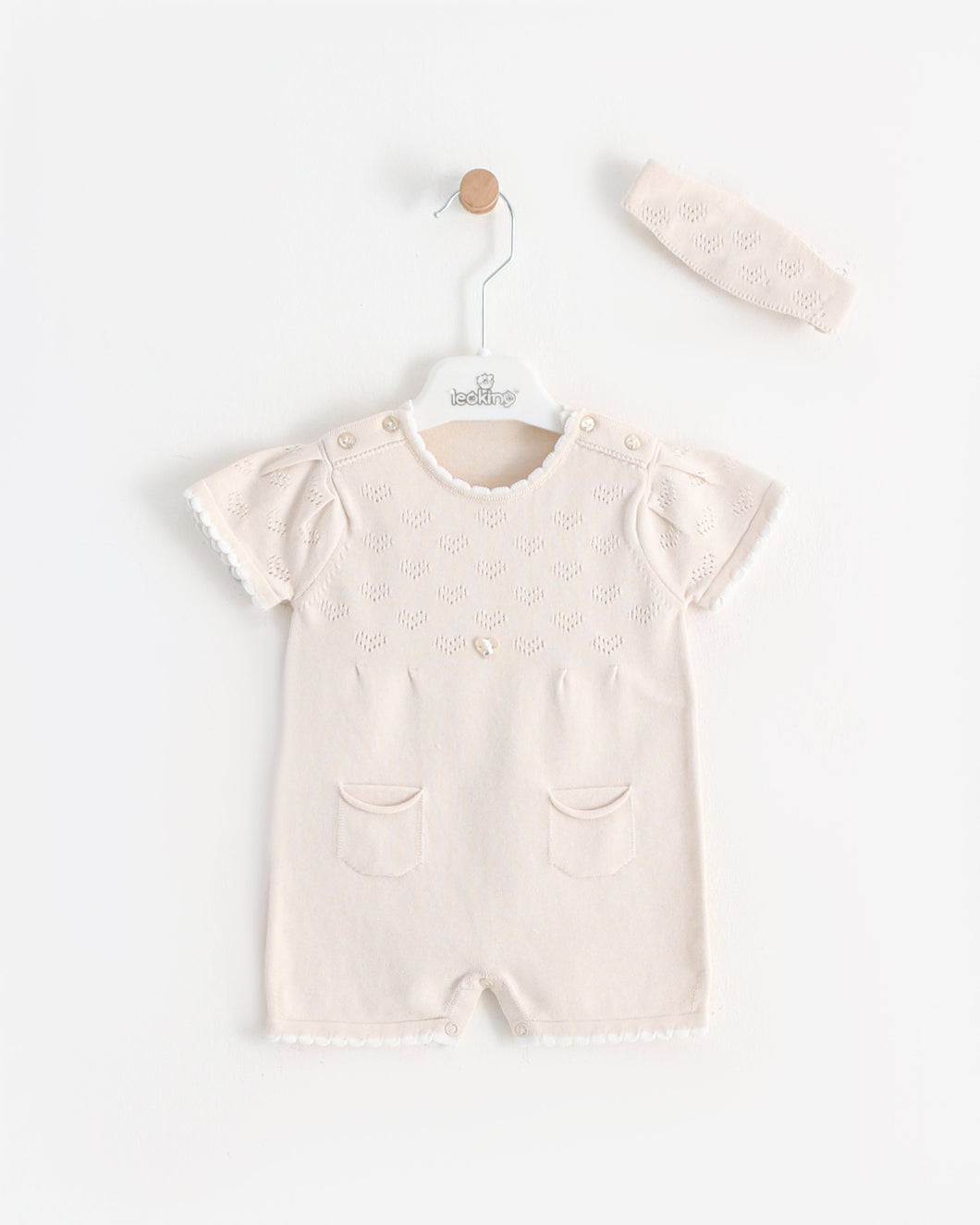 7400 Baby Girls Beige Romper (Pack 4)